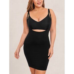 Shapermint Empetua Open Bust Shaper Slip Dress Sz Small Black Shapewear 73007